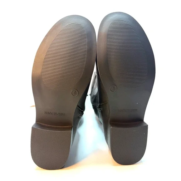 Journee Collection Women's Bite Wide Calf Knee High Buckle Boots 7.5 Black NWT - Picture 7 of 7